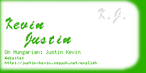 kevin justin business card